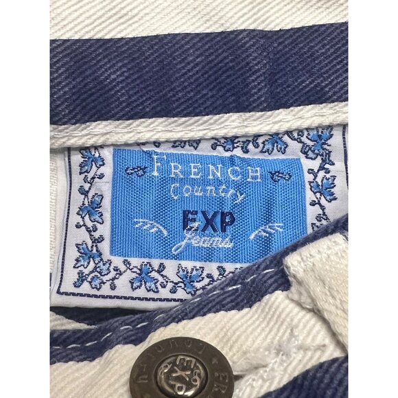 French Country EXP Jeans Vintage 90's Stripped Jean Shorts Size 7 Juniors - Picture 5 of 11